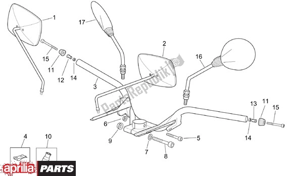 Todas as partes de Guidão do Aprilia Scarabeo 125-200 16 2003