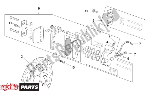 Todas as partes de Voorwielremklauw do Aprilia Scarabeo 125-200 16 2003