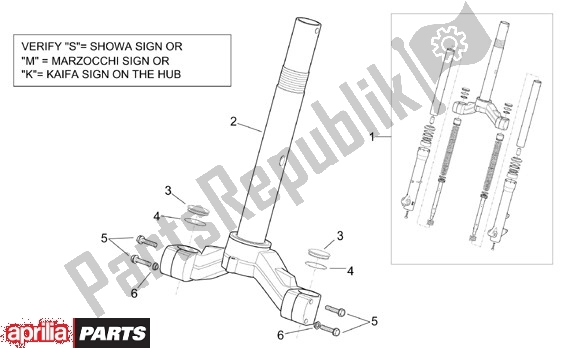 Toutes les pièces pour le Vork Brug du Aprilia Scarabeo 125-200 16 2003