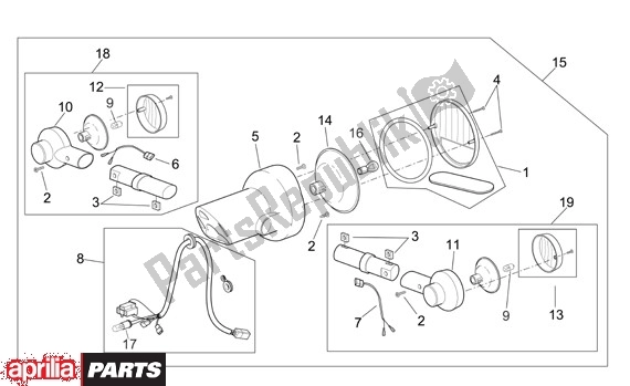 Toutes les pièces pour le Feu Arrière du Aprilia Scarabeo 125-250 660 2004 - 2006