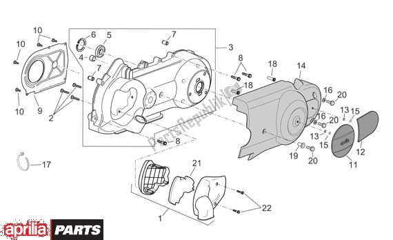 Todas as partes de Behuizingsdeksel do Aprilia Scarabeo 125-250 660 2004 - 2006