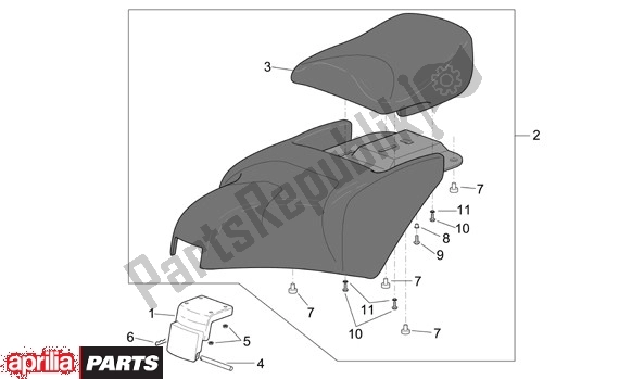 All parts for the Buddyseat of the Aprilia Scarabeo 125-250 660 2004 - 2006
