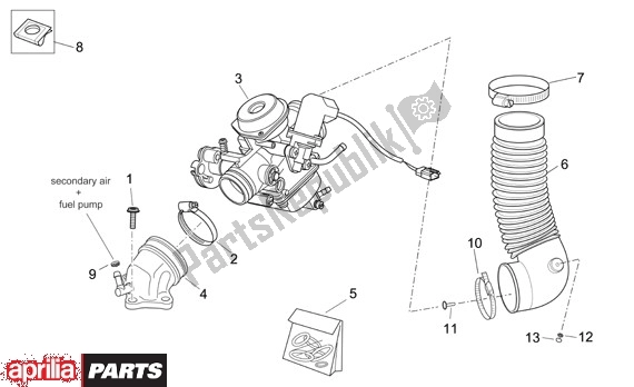 Todas as partes de Carburador do Aprilia Scarabeo 125-250 660 2004 - 2006