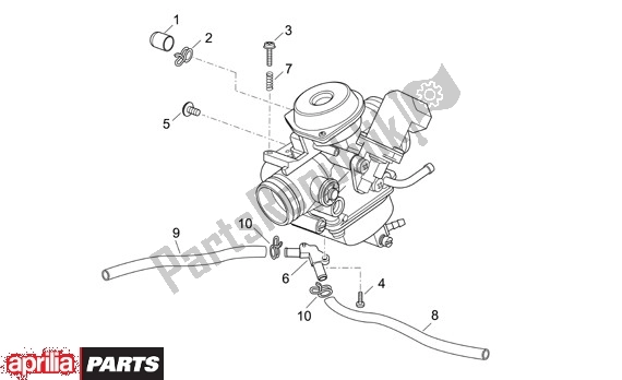 Todas as partes de Carburateurcomponenten do Aprilia Scarabeo 125-250 660 2004 - 2006