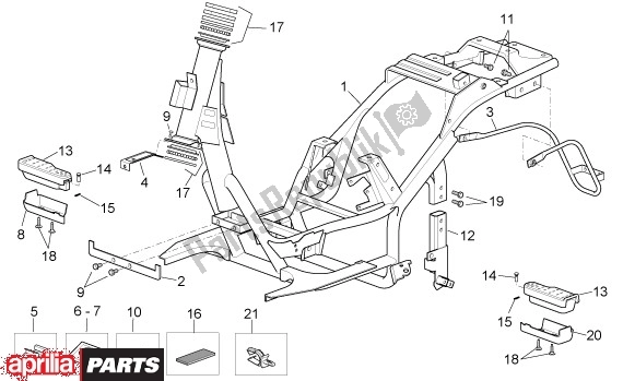 Todas as partes de Frame do Aprilia Scarabeo 125-250 660 2004 - 2006