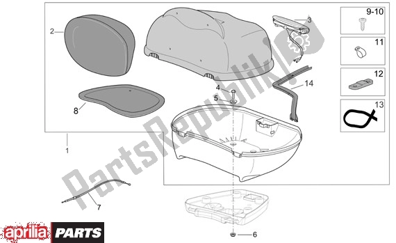 Todas as partes de Koffer do Aprilia Scarabeo 125-250 660 2004 - 2006