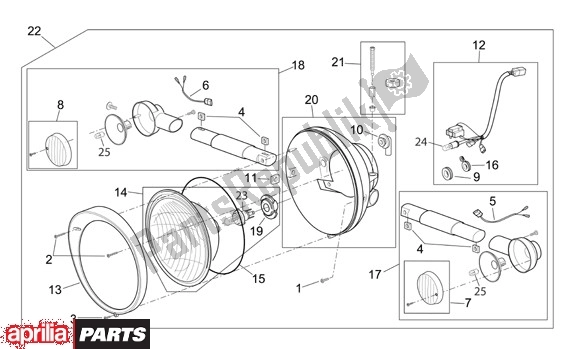 Alle Teile für das Scheinwerfer des Aprilia Scarabeo 125-250 660 2004 - 2006