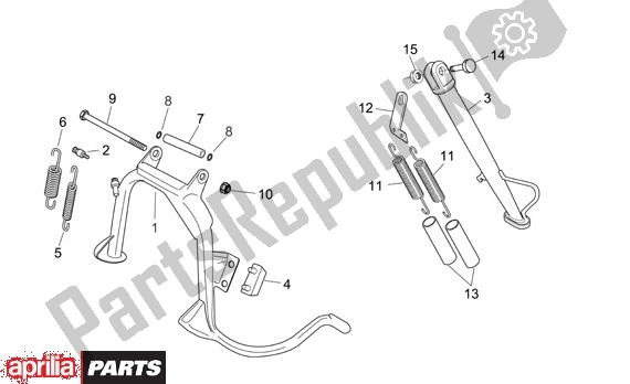 Tutte le parti per il Cavalletto Centrale del Aprilia Scarabeo 125-250 660 2004 - 2006