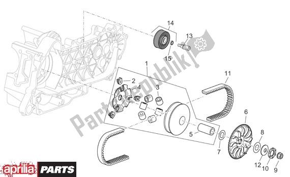 All parts for the Primaire Poelie of the Aprilia Scarabeo 125-250 660 2004 - 2006