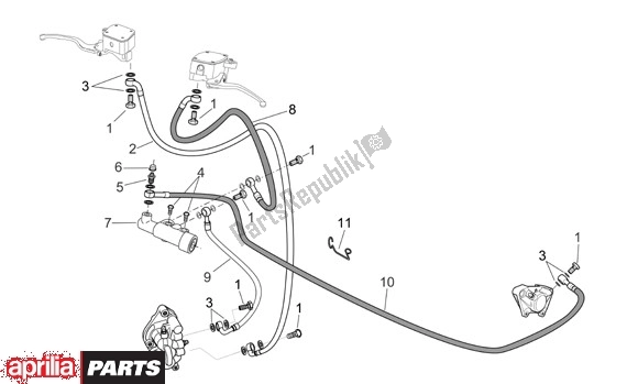 Todas as partes de Sistema De Travagem do Aprilia Scarabeo 125-250 660 2004 - 2006