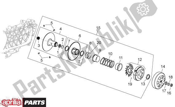 Todas las partes para Secundaire Poelie de Aprilia Scarabeo 125-250 660 2004 - 2006