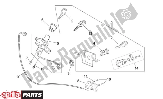 Wszystkie części do Zestaw Gniazd Aprilia Scarabeo 125-250 660 2004 - 2006