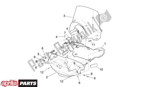 Alle Teile für das Stuurafdekking des Aprilia Scarabeo 125-250 660 2004 - 2006