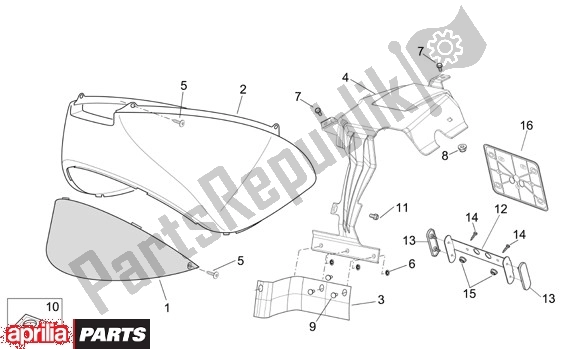 Alle Teile für das Verkleding des Aprilia Scarabeo 125-250 660 2004 - 2006