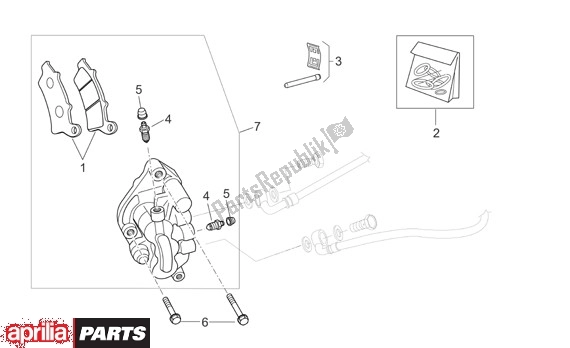 Alle onderdelen voor de Voorwielremklauw van de Aprilia Scarabeo 125-250 660 2004 - 2006