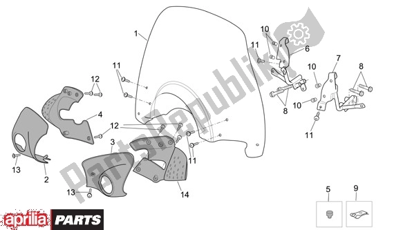 All parts for the Windscherm Gt Version of the Aprilia Scarabeo 125-250 660 2004 - 2006