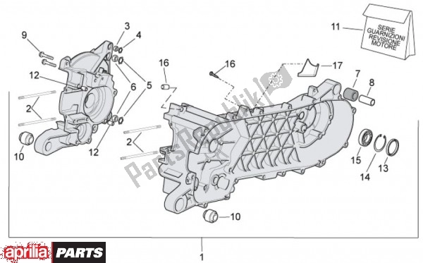 Alle onderdelen voor de Carter van de Aprilia Scarabeo 2T EU2 Motore Piaggio 58 50 2010 - 2011