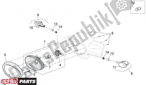 Todas as partes de Farol do Aprilia Scarabeo 2T EU2 Motore Piaggio 58 50 2010 - 2011