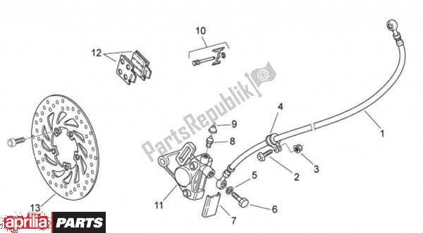 All parts for the Remsysteem Voor of the Aprilia Scarabeo 2T EU2 Motore Piaggio 58 50 2010 - 2011