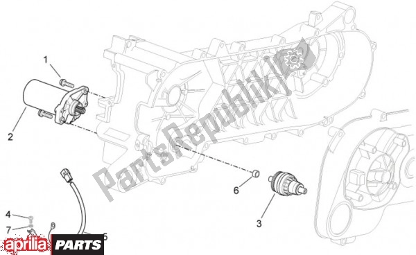 Tutte le parti per il Motorino Di Avviamento del Aprilia Scarabeo 2T EU2 Motore Piaggio 58 50 2010 - 2011