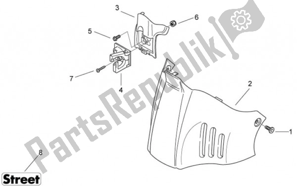 Todas las partes para Voetruimteafdekking Ii de Aprilia Scarabeo 2T EU2 Motore Piaggio 58 50 2010 - 2011