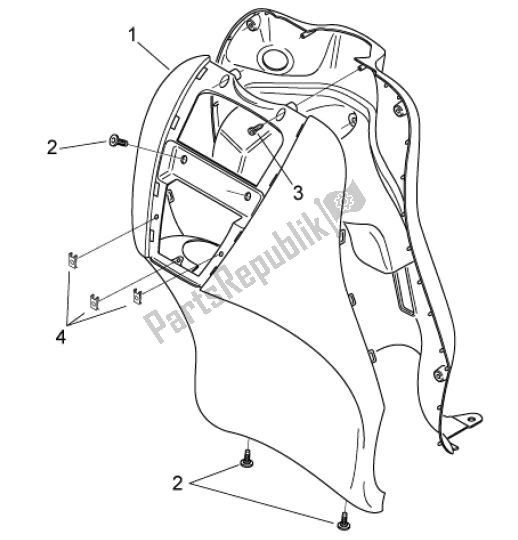 Alle Teile für das Voorscherm des Aprilia Scarabeo 2T EU2 Motore Piaggio 58 50 2010 - 2011