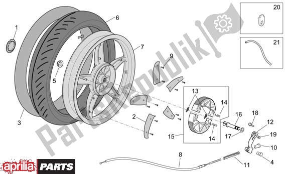 Todas as partes de Roda Traseira do Aprilia Scarabeo 4T 663 100 2001 - 2004