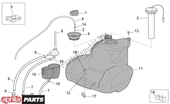 Toutes les pièces pour le Brandstoftank Euro 1 du Aprilia Scarabeo 4T 663 100 2001 - 2004