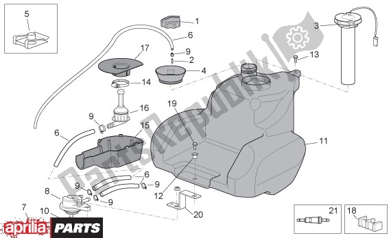 All parts for the Brandstoftank Euro 2 of the Aprilia Scarabeo 4T 663 100 2001 - 2004