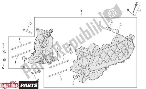 Todas las partes para Caja Del Cigüeñal de Aprilia Scarabeo 4T 663 100 2001 - 2004