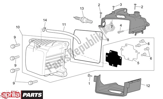 Todas as partes de Cilinderkopdeksel do Aprilia Scarabeo 4T 663 100 2001 - 2004