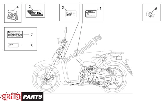 Toutes les pièces pour le Decors du Aprilia Scarabeo 4T 663 100 2001 - 2004