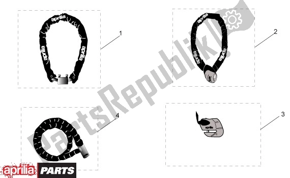 Alle onderdelen voor de Diefstalbeveiligen van de Aprilia Scarabeo 4T 663 100 2001 - 2004