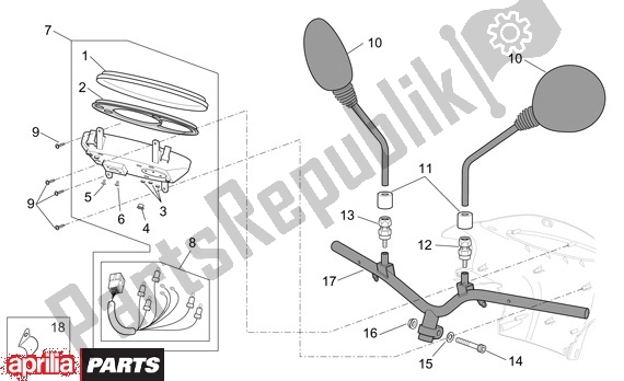 Alle Teile für das Instrumentenunit des Aprilia Scarabeo 4T 663 100 2001 - 2004