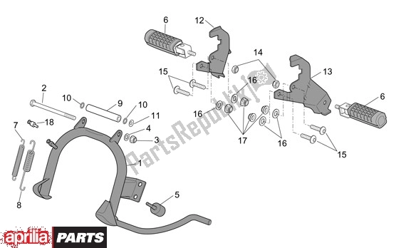 Tutte le parti per il Cavalletto Centrale del Aprilia Scarabeo 4T 663 100 2001 - 2004
