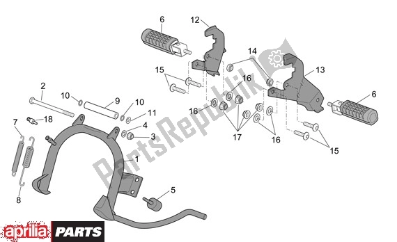 All parts for the Center Stand of the Aprilia Scarabeo 4T 663 100 2001 - 2004