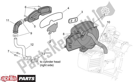 All parts for the Nevenluchtbehuizing of the Aprilia Scarabeo 4T 663 100 2001 - 2004