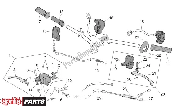 All parts for the Schakelingen of the Aprilia Scarabeo 4T 663 100 2001 - 2004