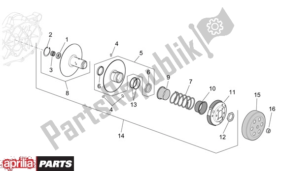 Todas las partes para Secundaire Poelie de Aprilia Scarabeo 4T 663 100 2001 - 2004