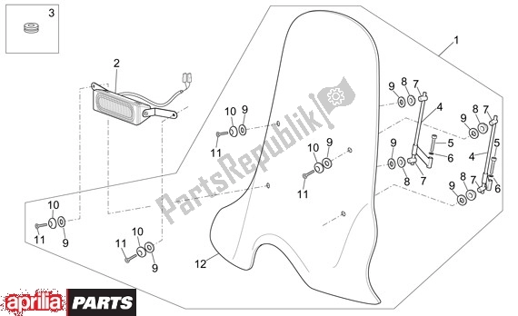 Todas las partes para Windscherm Municipal Police de Aprilia Scarabeo 4T 663 100 2001 - 2004