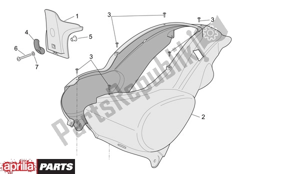 All parts for the Zijbeplating of the Aprilia Scarabeo 4T 663 100 2001 - 2004