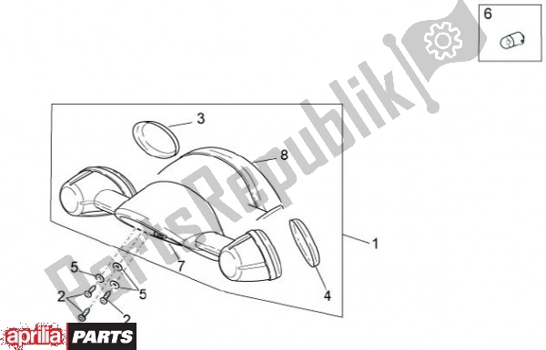All parts for the Taillight of the Aprilia Scarabeo 4T 4V 61 50 2010