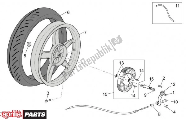 Todas las partes para Rueda Trasera de Aprilia Scarabeo 4T 4V 61 50 2010