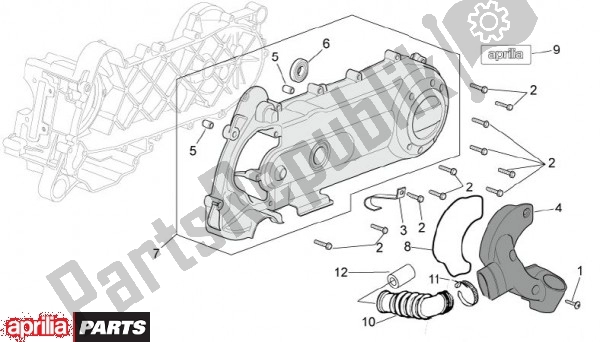 All parts for the Behuizingsdeksel of the Aprilia Scarabeo 4T 4V 61 50 2010