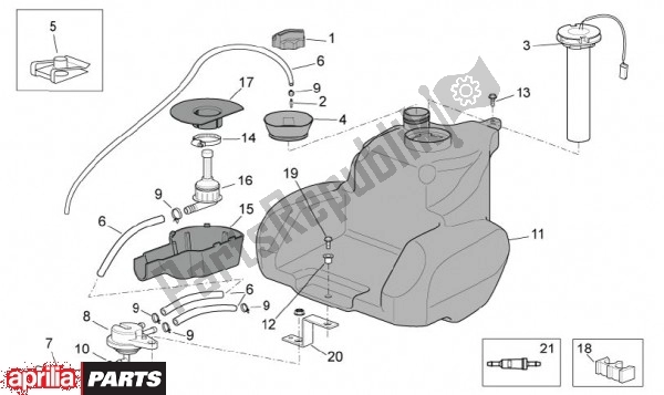 Toutes les pièces pour le Réservoir D'essence du Aprilia Scarabeo 4T 4V 61 50 2010