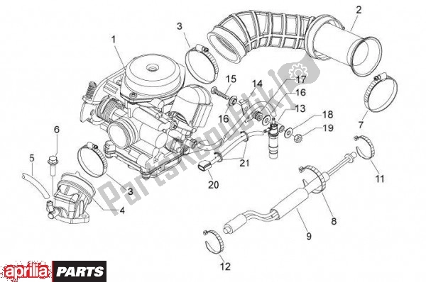 Alle onderdelen voor de Carburateur van de Aprilia Scarabeo 4T 4V 61 50 2010