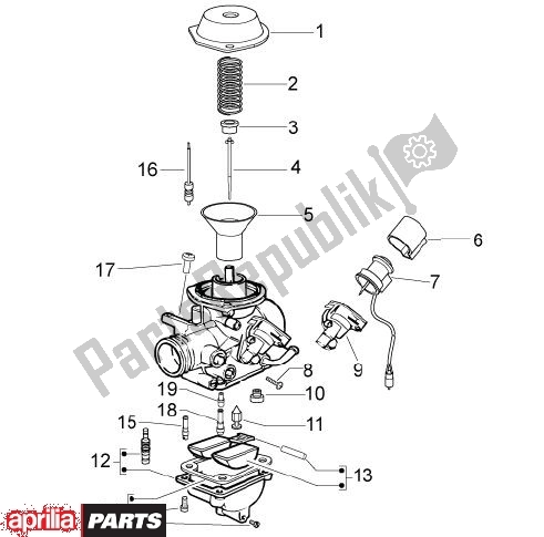 Alle onderdelen voor de Carburateurcomponenten van de Aprilia Scarabeo 4T 4V 61 50 2010