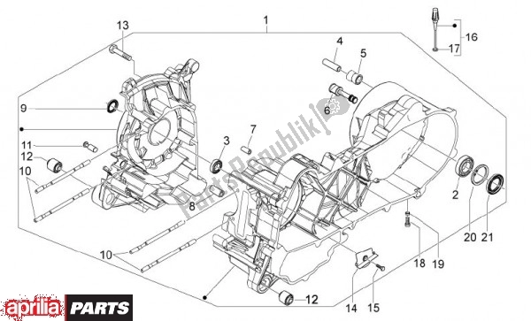 Alle onderdelen voor de Carter van de Aprilia Scarabeo 4T 4V 61 50 2010