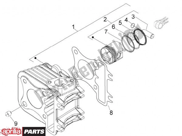 All parts for the Cylinder of the Aprilia Scarabeo 4T 4V 61 50 2010