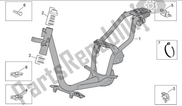 Wszystkie części do Frame Aprilia Scarabeo 4T 4V 61 50 2010